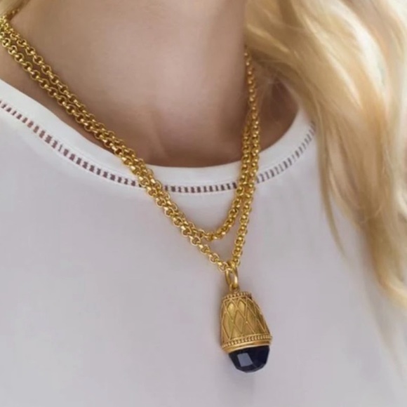 NWT Authentic Rare Luxury Minimalist Julie Vos Sapphire Blue Statement Necklace - Picture 4 of 17